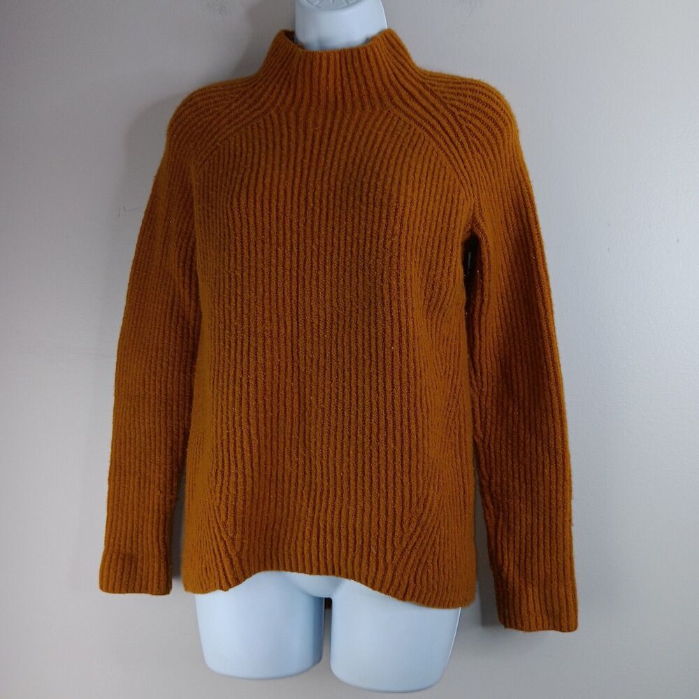 Madewell Sweater Women's XS Northfield Mock-Neck Pullover Ribbed Lagenlook Cozy